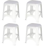 4 Banquetas Tramontina Niterói Em Polipropileno Branco 45 Cm 92411010