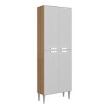 Paneleiro Com 4 Portas Paris Multimóveis Mp2185 Rustic/branco