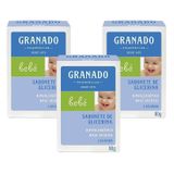 Kit 3 Sabonetes Barra De Glicerina Granado Bebê Lavanda 90g