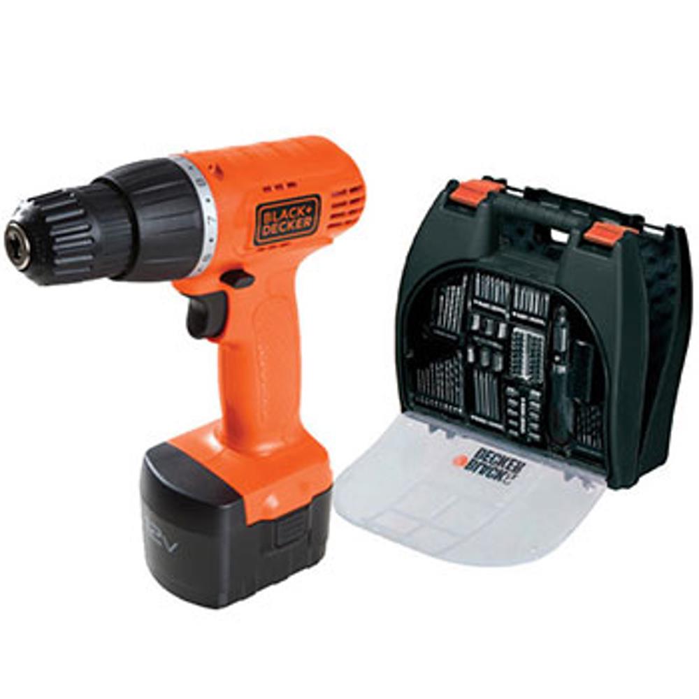 Parafusadeira Furadeira Sem Fio 12v Nicd + 100 Acessórios - Cd121k100-br - Black &amp; Decker