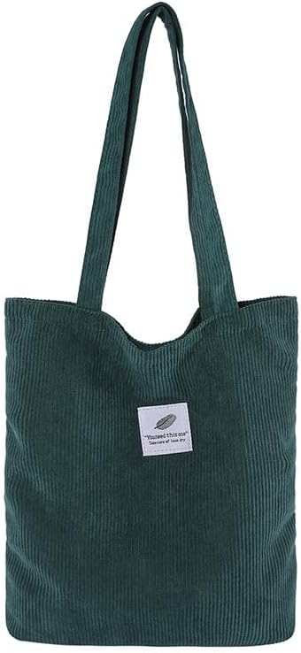 Bolsa Feminina Ombro Veludo Cotelê Folha Casual Passeio Ecobag Alça Transversal