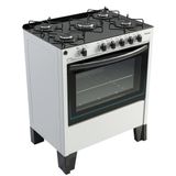 Fogão 5 Bocas A Gás Braslar Fenix Glass Com Mesa De Vidro E Forno 72,2l Branco Bivolt