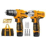 Kit Furadeira 3/8 E Parafusadeira De Impacto 1/4 + Bolsa 12v