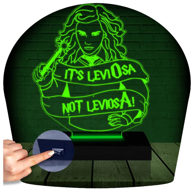 Luminária Led 3d | Harry Potter Hermione  Abajur Verde