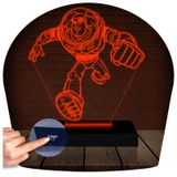 Luminária Led 3d | Buzz Toy Story Abajur Vermelho