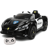 Carrinho Elétrico De Polícia 12v Com Carregador E Controle Remoto Bang Toys Ferrari Sport