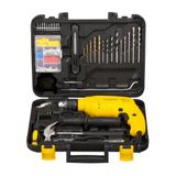 Kit Furadeira de Impacto Stanley 1/2" (13MM) 600W com 120 Acessórios e Maleta 220V SDH600KP-B2