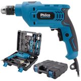 Furadeira Philco Pfu03mf 650w 3/8” Com Maleta E 99 Acessórios - 220v