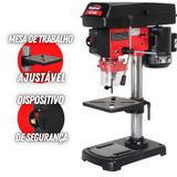 Furadeira De Bancada Kajima Fb1300 Elétrica Bivolt 5 Velocidades De Furação Furos Até 50mm Mesa De Trabalho Inclinável Protetor De Cavacos