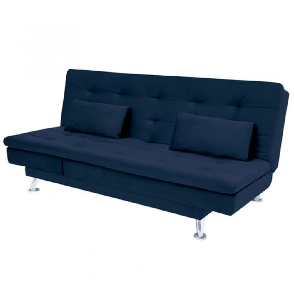 Sofá-cama Com Chaise 188cm Linoforte Rayssa Suede Veludo Espuma D-33