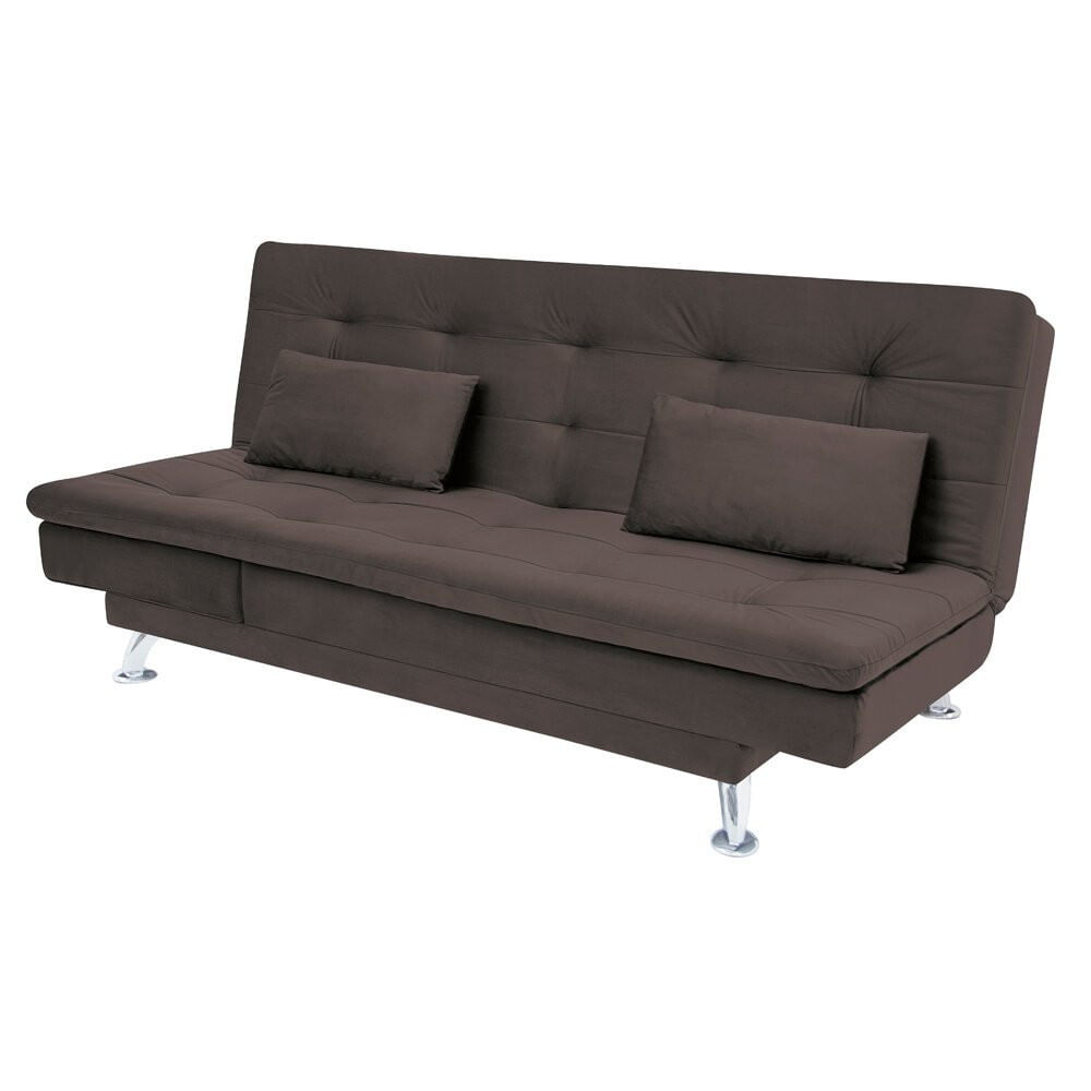 Sofá-cama Com Chaise 188cm Linoforte Rayssa Suede Veludo Espuma D-33