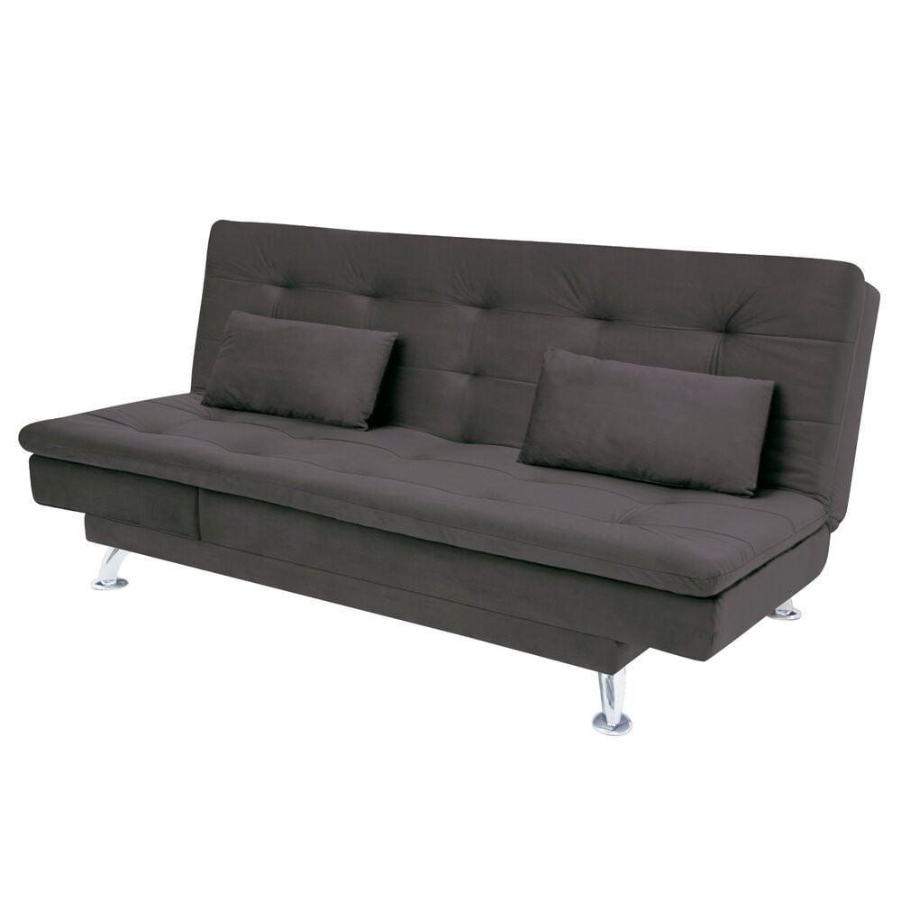 Sofá-cama Com Chaise 188cm Linoforte Rayssa Suede Veludo Espuma D-33