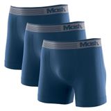 Kit 3 Cuecas Boxer Mash Microfibra Sem Costura 710.01 Azul Diesel P