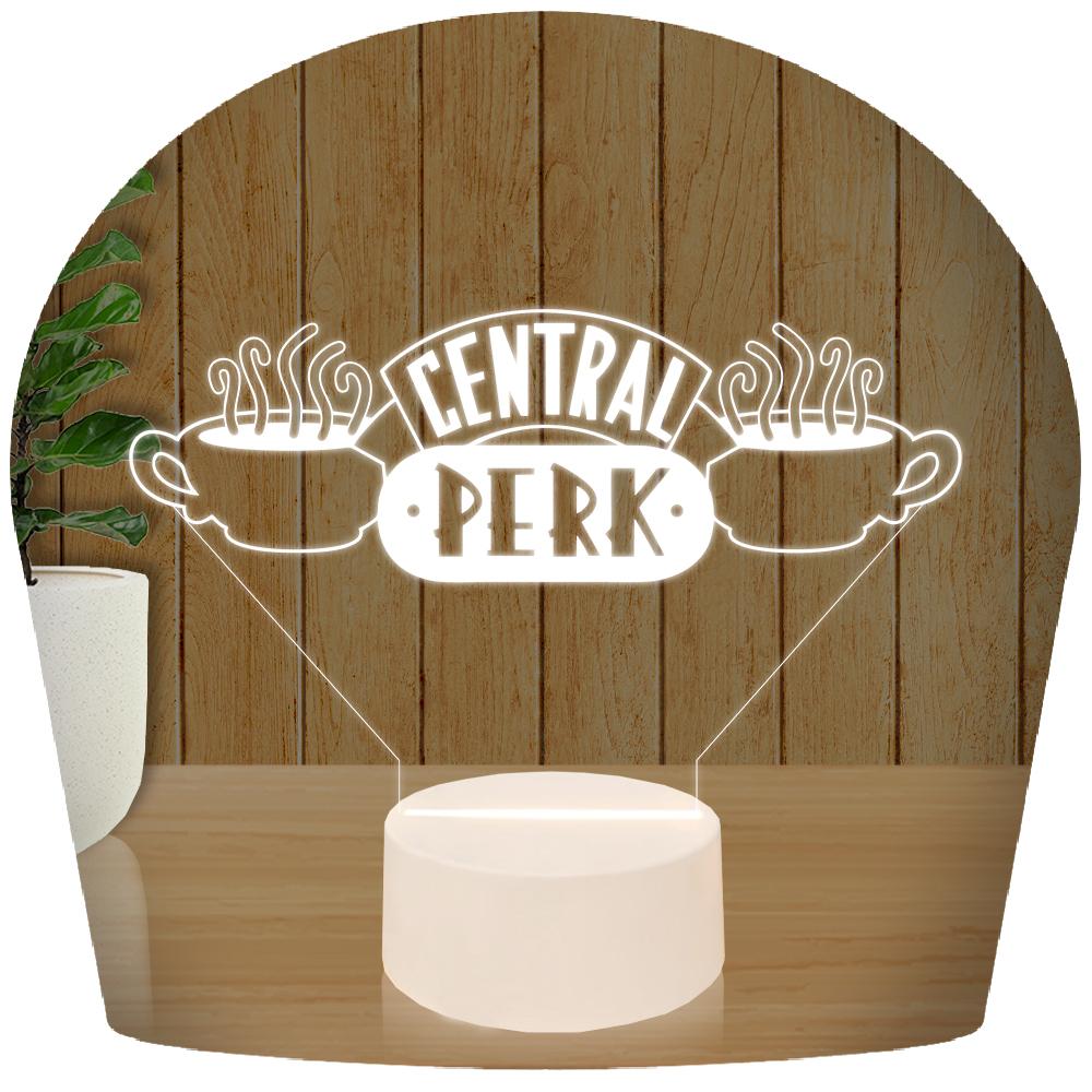 Luminária Led 3d Central Perk Friends - Base Branca