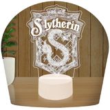 Luminária Led 3d Harry Potter Abajur Sonserina Slytherin - Base Branca