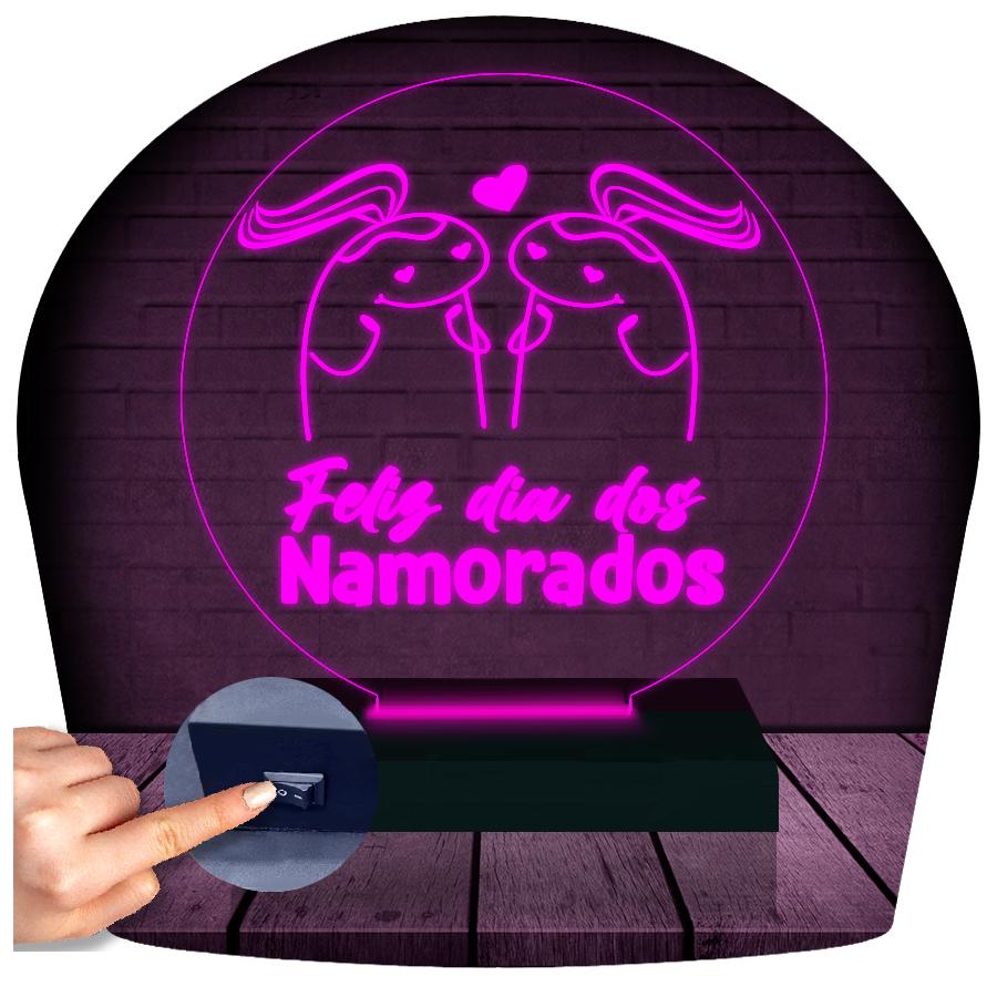 Luminária Led 3d | Dia Dos Namorados Lesbica Flork | Abajur - Rosa