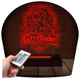 Luminária Led 3d Harry Potter Abajur Grifinoria Gryffindor - 16 Cores