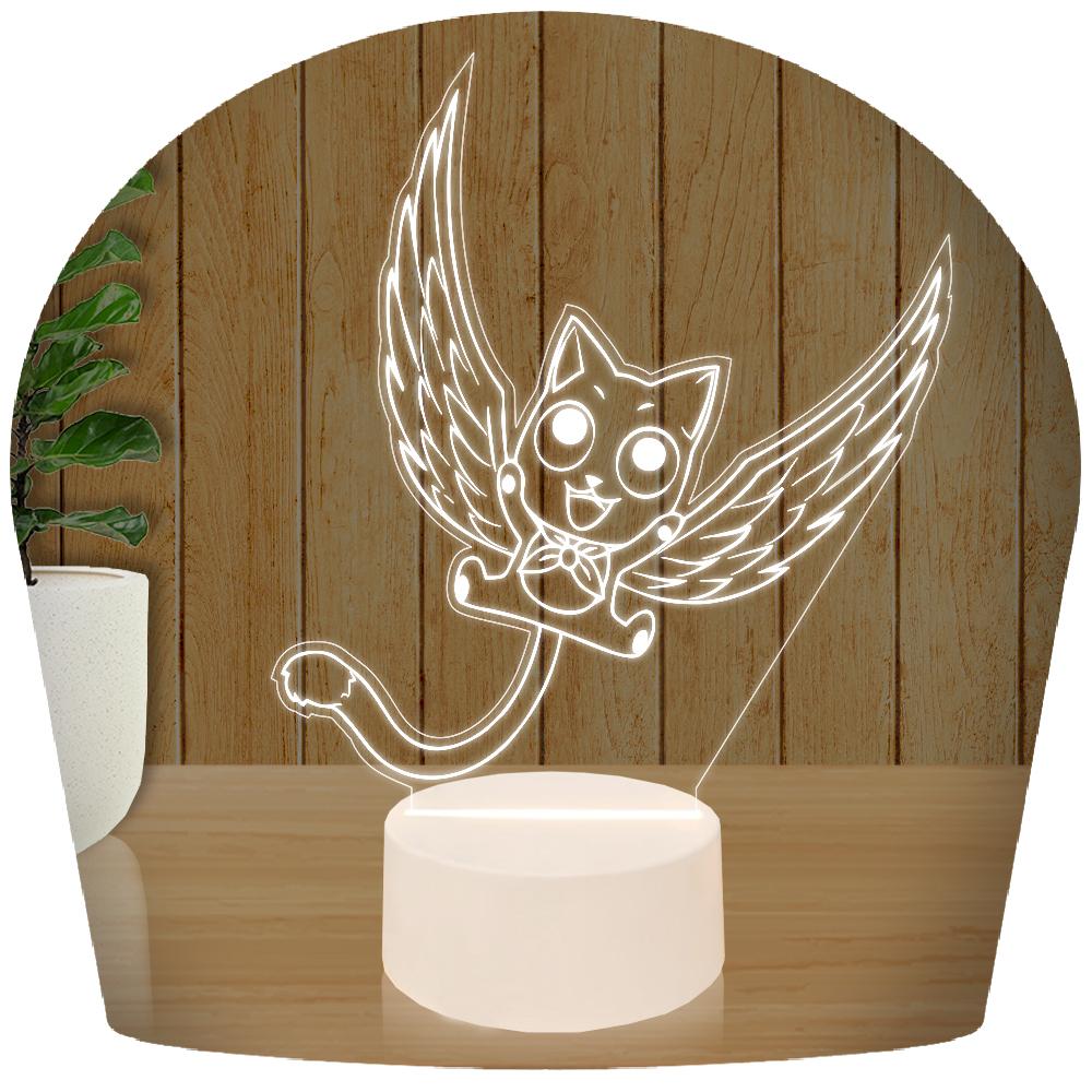 Luminária Led 3d Fairy Tail Abajur - Base Branca - Carrefour