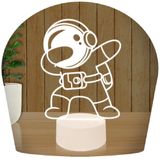 Luminária Led 3d | Astronauta Thug Life  Abajur - Base Branca