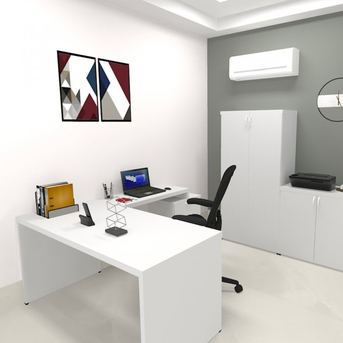 Mesa Reta Natus 40mm 140 Bramov Móveis Branco