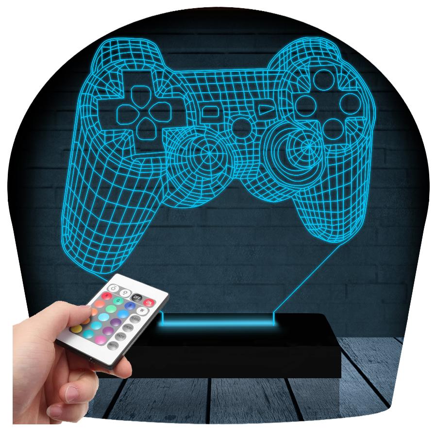 Luminária Led 3d Abajur | Controle Playstation Game Gamer Jogo