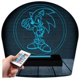 Luminária Led 3d Abajur | Sonic Game Geek Jogo