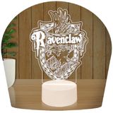 Luminária Led 3d Harry Potter Abajur Corvinal Ravenclaw - Base Branca