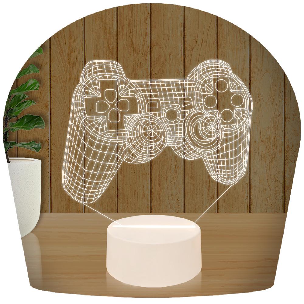 Luminária Led 3d Abajur | Controle Playstation Game Gamer Jogo