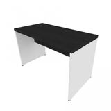 Mesa para Escritório Reta Natus 40mm Bramov Móveis Alumínio Polido/Branco/Preto