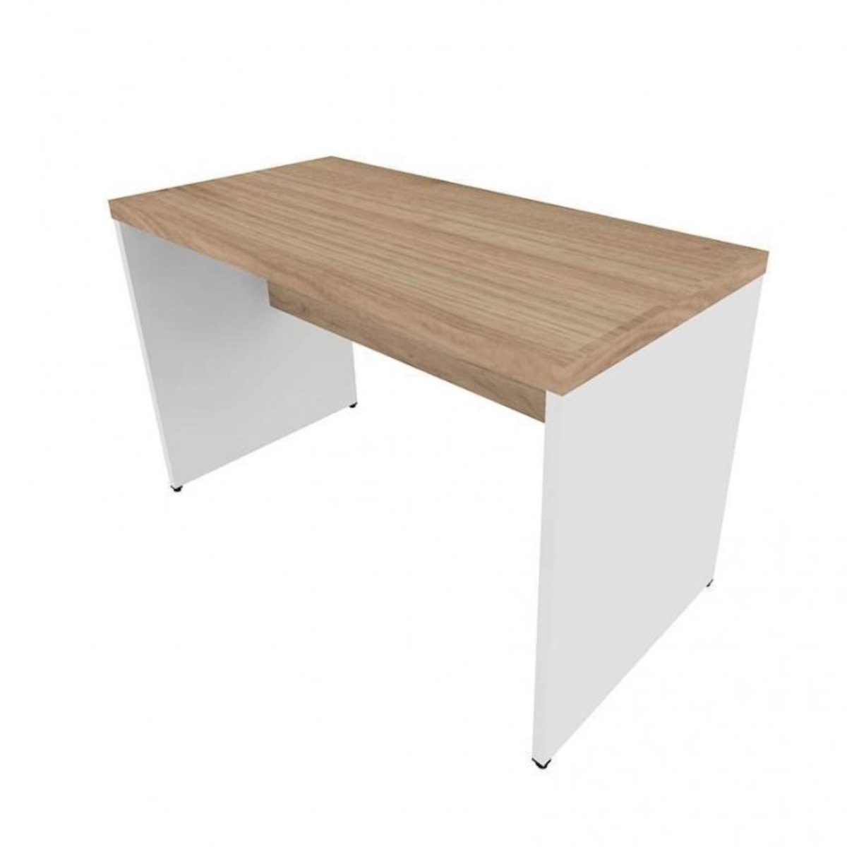 Mesa para Escritório Reta Natus 40mm Bramov Móveis Branco/Carvalho Mel