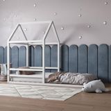 Cama Infantil Casinha Yescasa Branco Acetinado