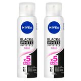 Kit Desodorante Aerosol Nivea Invisible Black &amp; White Clear 150ml - 2 Unidades