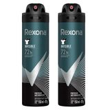 Kit Desodorante Aerosol Rexona Invisible Men 150ml - 2 Unidades