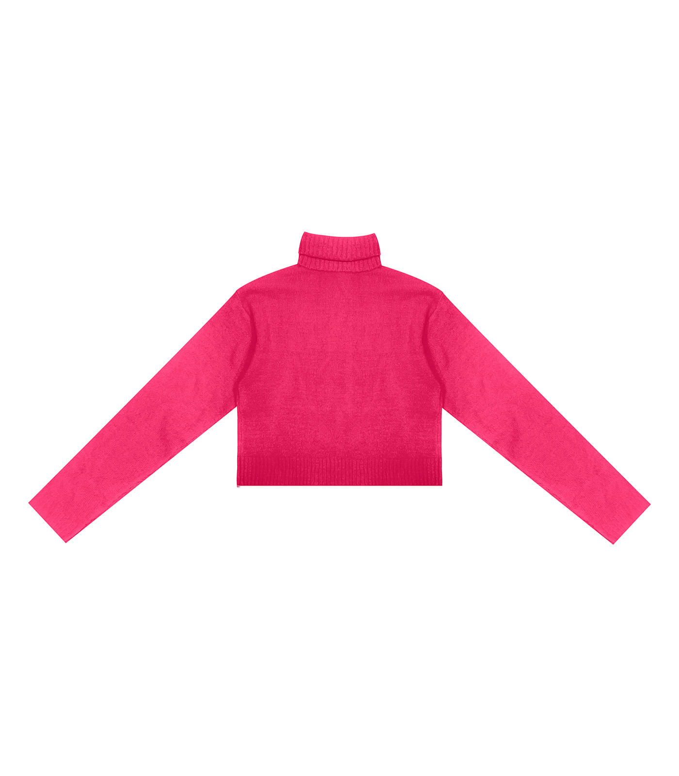 Blusão Juvenil Feminino Em Tricot Gola Alta Minty Rosa 12