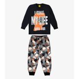 Pijama Infantil Masculino Dino Rovi Kids Preto 8