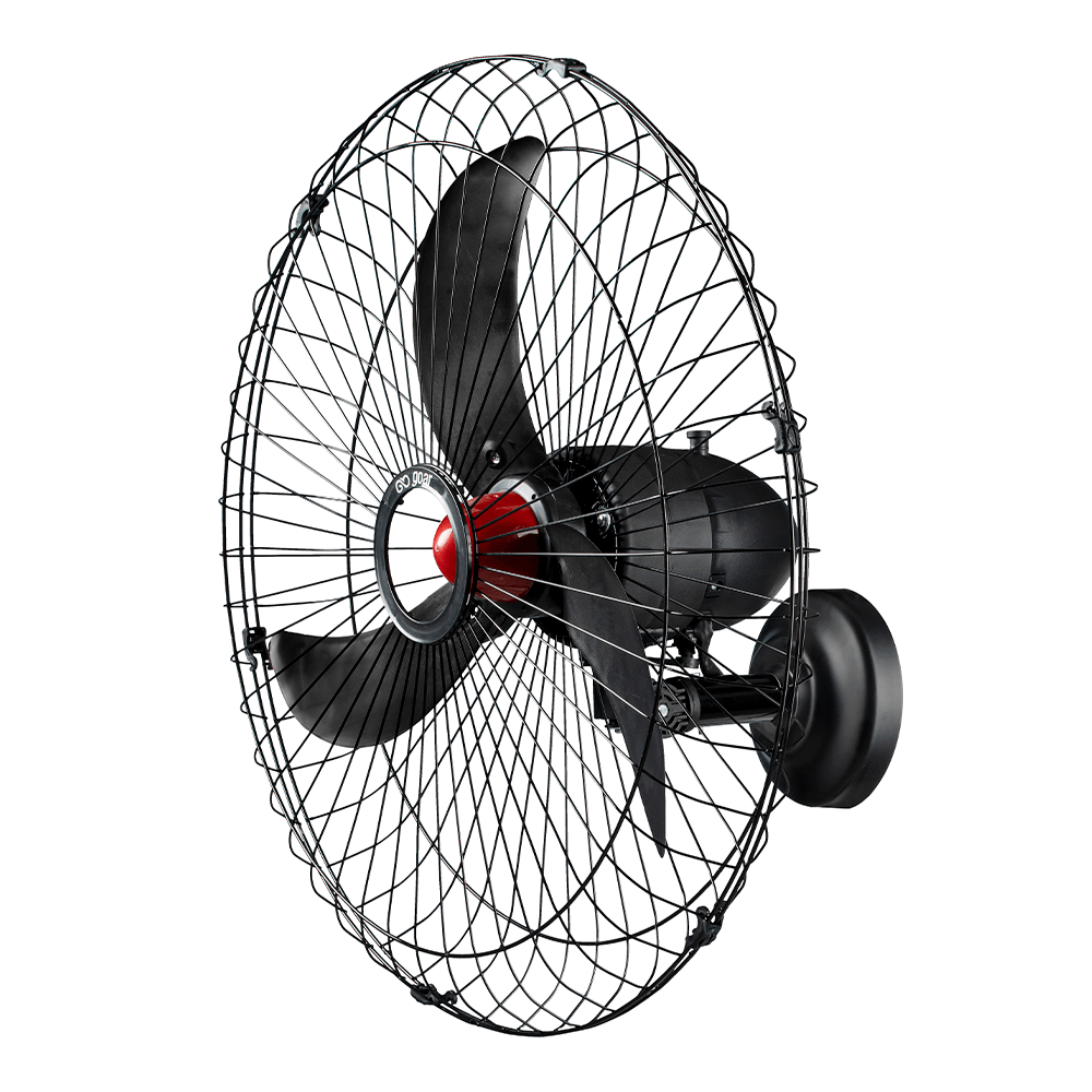 Ventilador Oscilante De Parede 70cm Com Controle Goar Metal Preto Bivolt