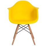 Cadeira Prizi Eames Com Braço E65 Amarela