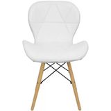 Cadeira Prizi Eames Acolchoada E45  Branco