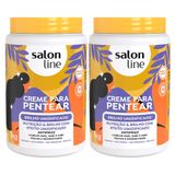 Kit Creme Para Pentear Salon Line Brilho Umidificado 1kg - 2 Unidades