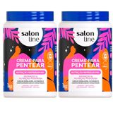 Kit Creme Para Pentear Salon Line Nutricao Reparadora 1kg - 2 Unidades