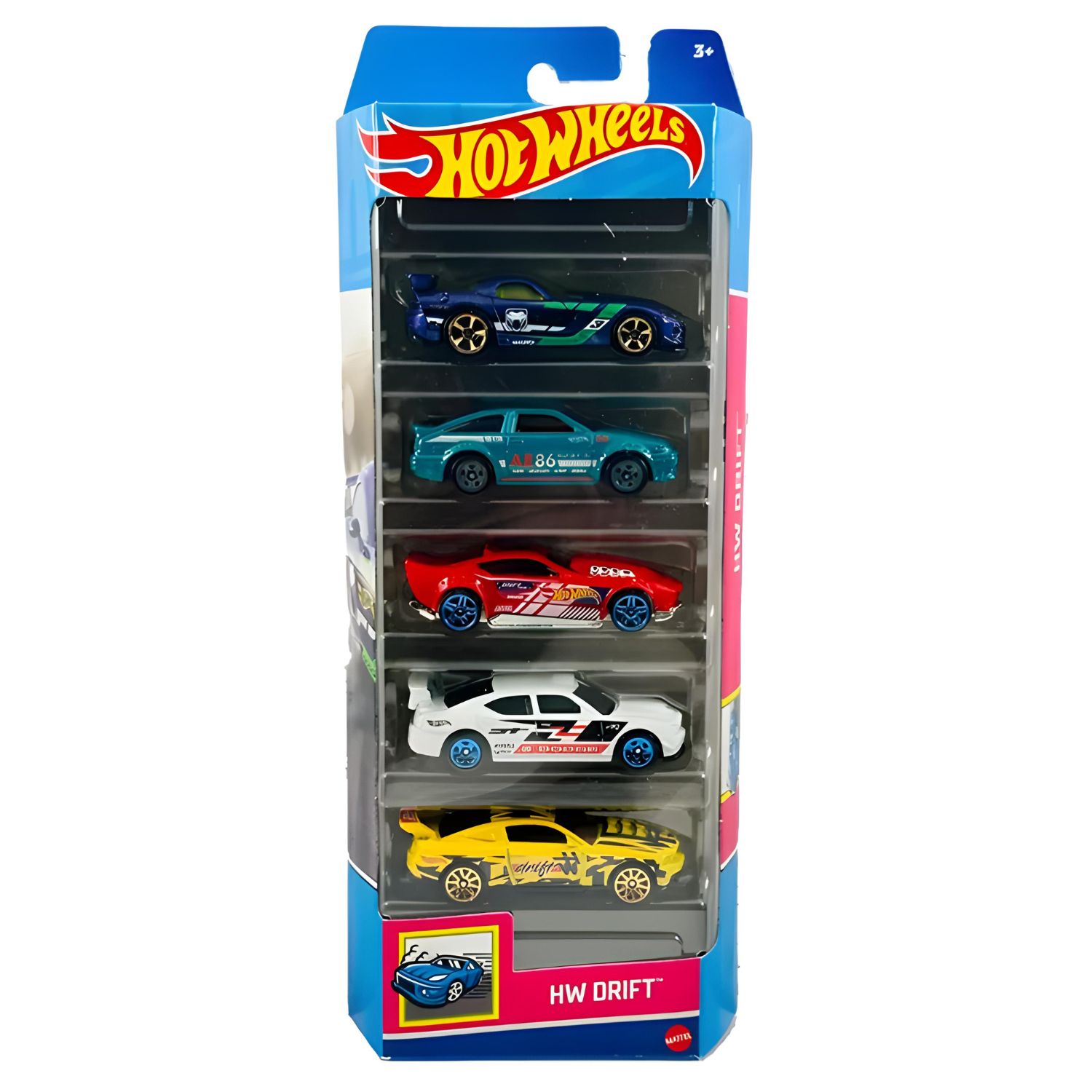 Carrinhos Hot Wheels Drify Hly75 C/ 5 Carros - Mattel Unica Mattel