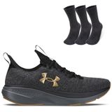 Kit 1 Tênis De Corrida Masculino Under Armour Charged Slight 2 E 3 Pares De Meia Cano Alto