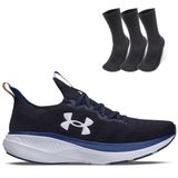 Kit 1 Tênis De Corrida Masculino Under Armour Charged Slight 2 E 3 Pares De Meia Cano Alto