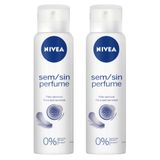 Kit Desodorante Aerosol Nivea Sensitive Sem Perfume 150ml - 2 Unidades