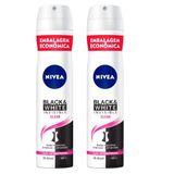 Kit Desodorante Aerosol Nívea Black &amp; White Feminino 200ml - 2 Unidades