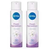 Kit Desodorante Aerosol Nivea Fresh Sensation Feminino 150ml - 2 Unidades