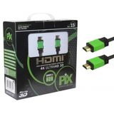 Cabo Hdmi 15 Metros 2.0 4k Ultra Hd 3d 19 Pinos Premium