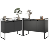 Conjunto Buffet Industrial 2 E 3 Portas Preto