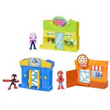 Combo Com 3 Playsets Com Bonecos Spidey Amazing Friends Aventuras Na Cidade - City Bloks - Hasbro - F6688