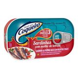 Sardinha Coqueiro Com Molho De Tomate 125g - Embalagem Com 54 Unidades